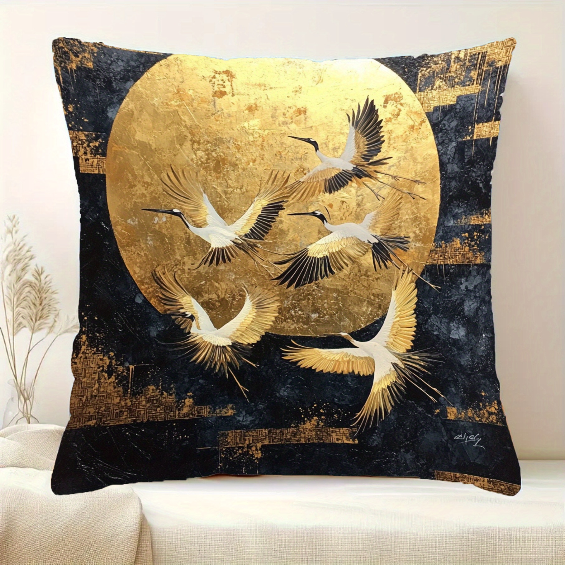 

1pc Japanese Decorative , , 18x18 , Zippered Polyester For Sofa, , , - , (no )