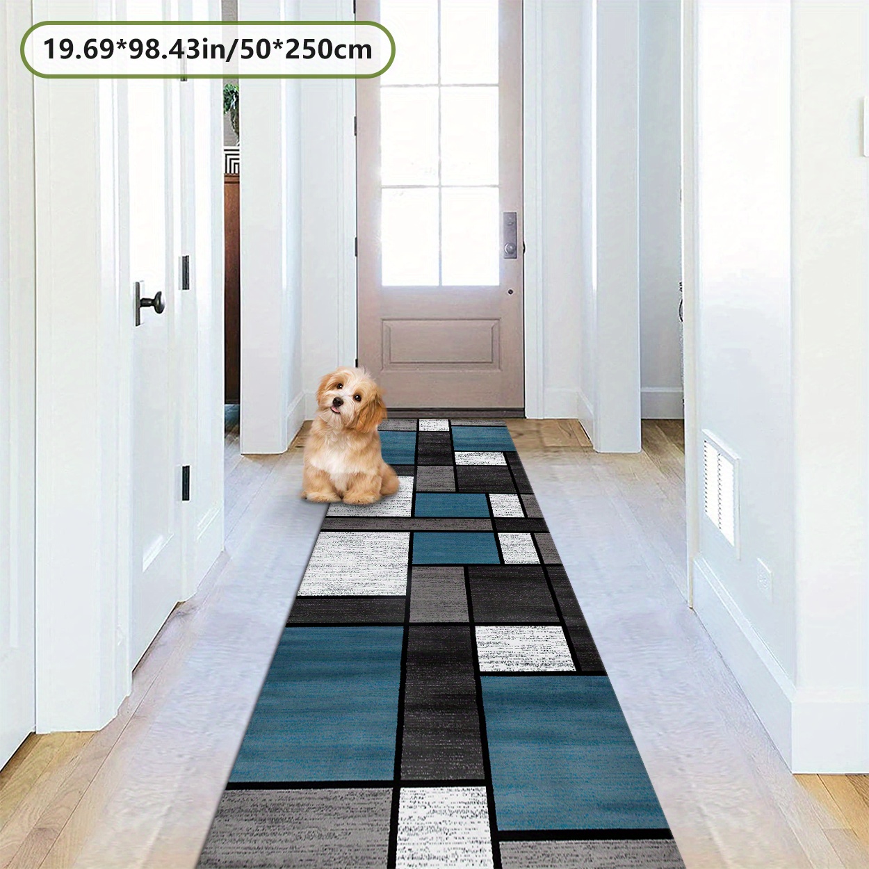 TEMU [golden Diamond Velvet And 800g Per With Pointed Plastic Base] New Product Launch, Long Strip Carpet Nordic Art Easy Rectangular Pattern Home