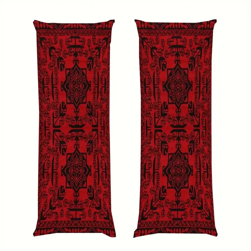 double sided printed pillowcase size 50 8x137 16cm made of short plush with red long featuring afghan silk pattern suitable for sofa bedroom or outdoor cushion no pillow insert needed dijiulu2623 Product details 2