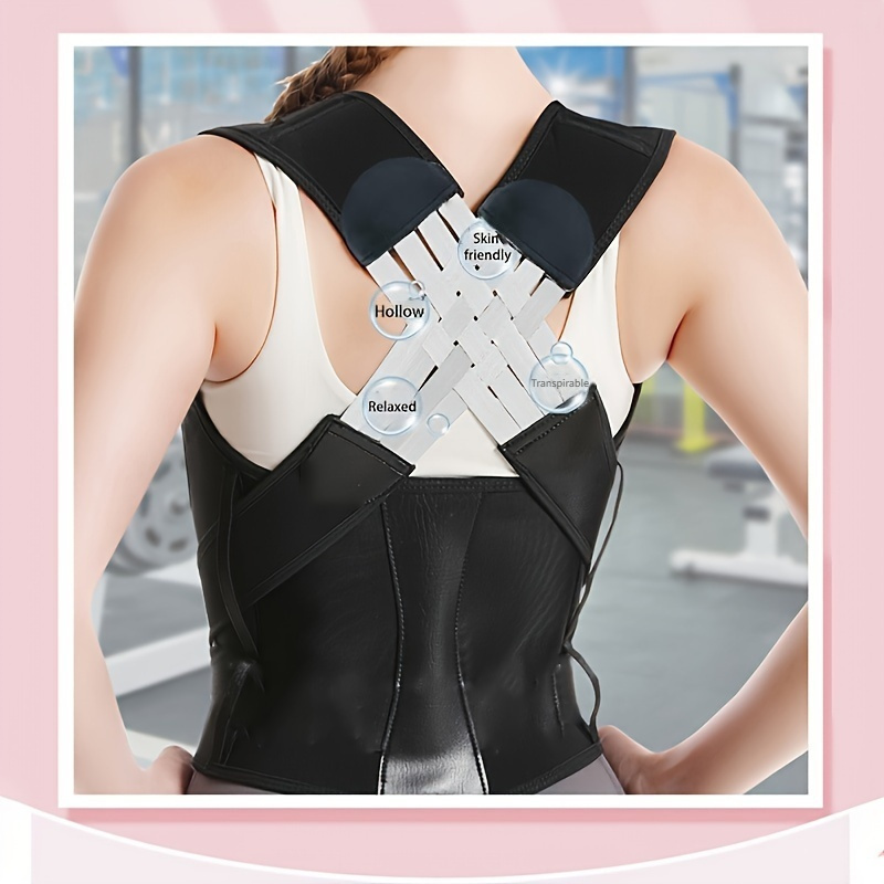 de postura   para hombres y mujeres, soporte de   ajustable, soporte de espalda para cifosis, chaleco de corrección de postura para  , férula de alineación   para adultos, material de nailon transpirable, con   a  , para negro 5