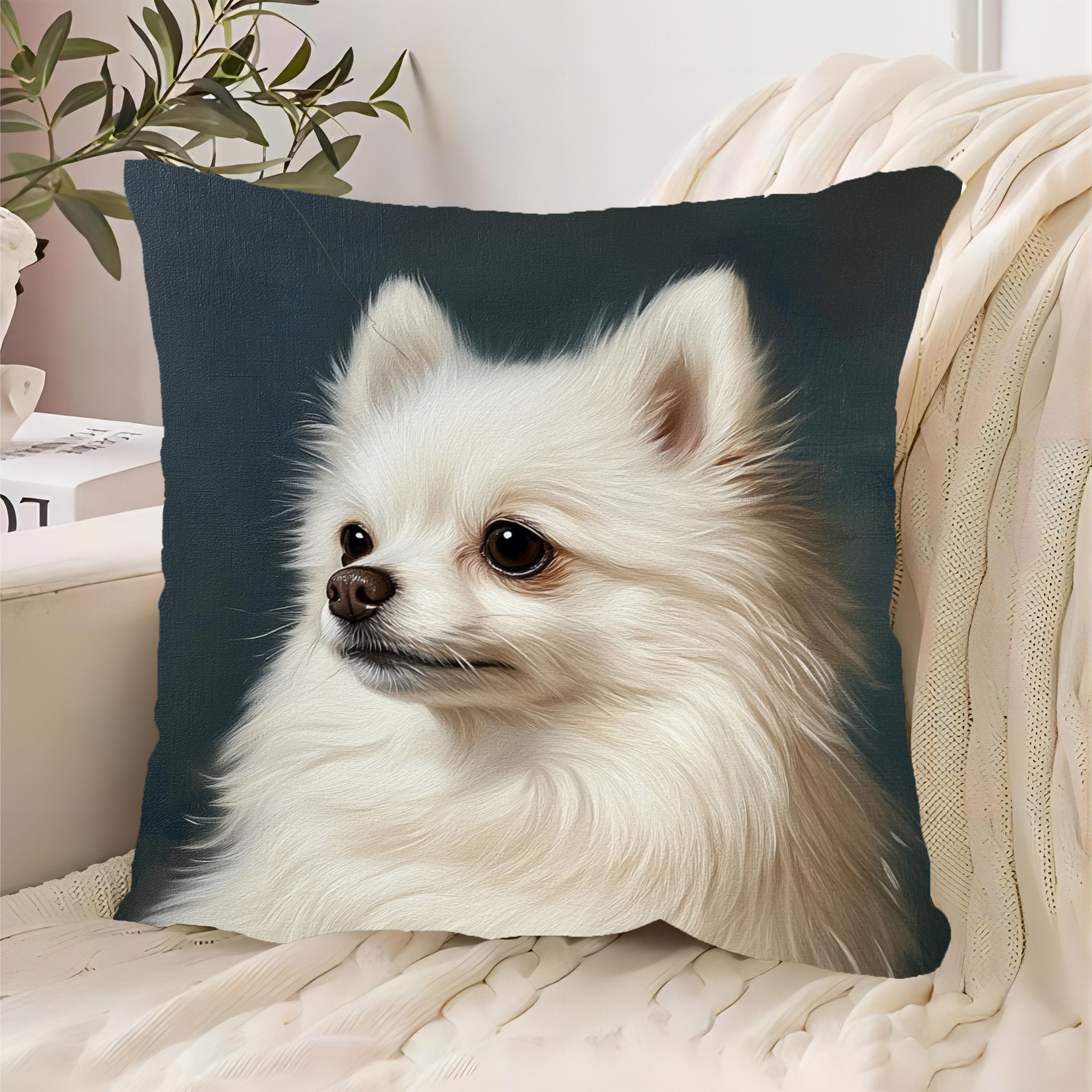 

Pomeranian 18x18 - , , Zip For Decor ( Not Included)