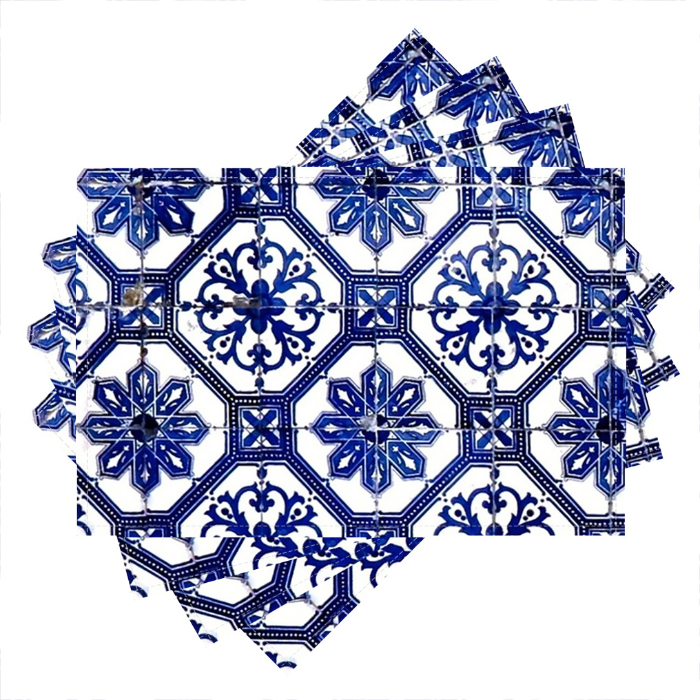 

4pcs, Portuguese Placemats, Pattern Table Mat, For Dining Table, , , , , Parties And (table ) 12x18 -cp231