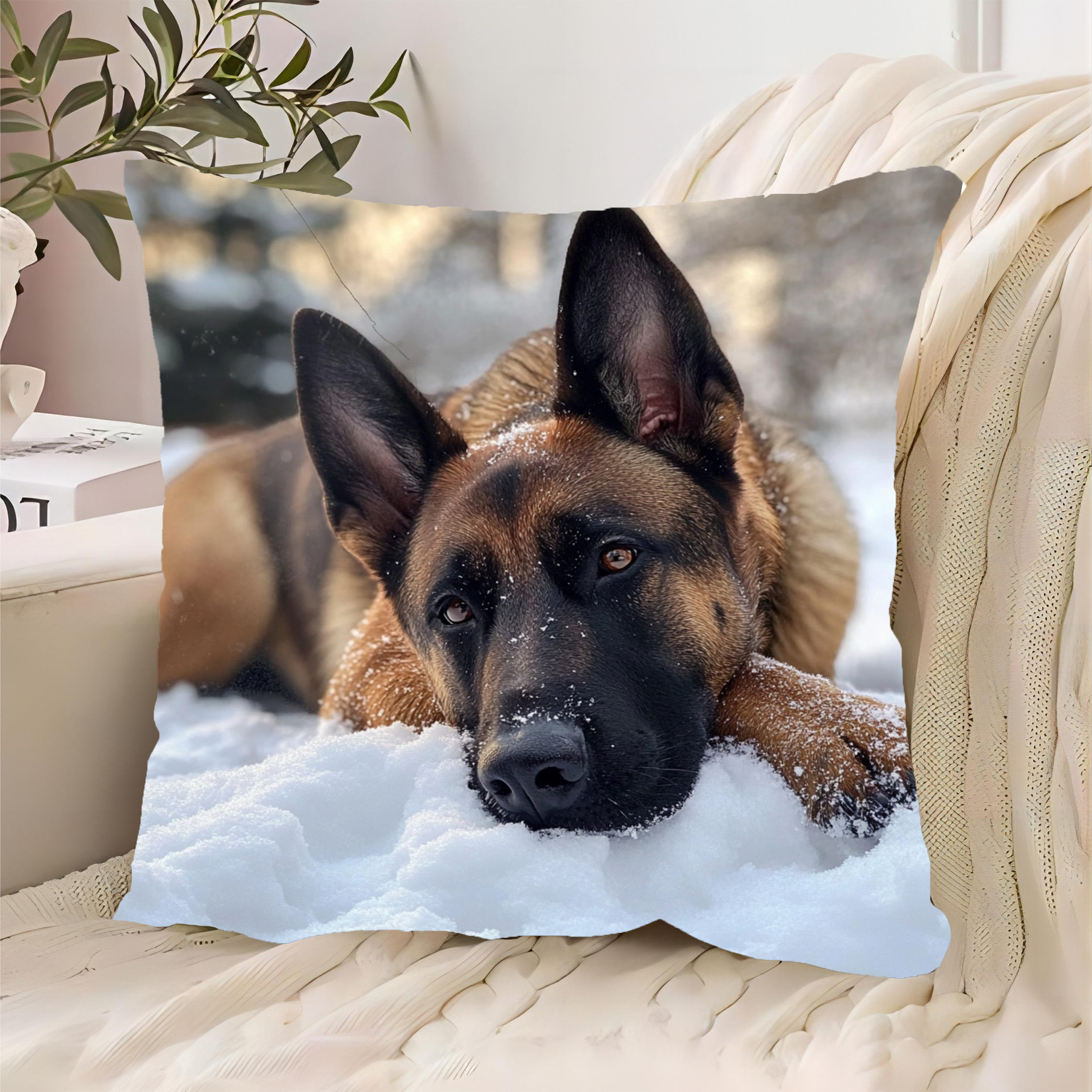 

1pc Malinois Dog , 18x18 , , , Zippered Cushion For , , Sofa, Bedroom - Chfyi1650