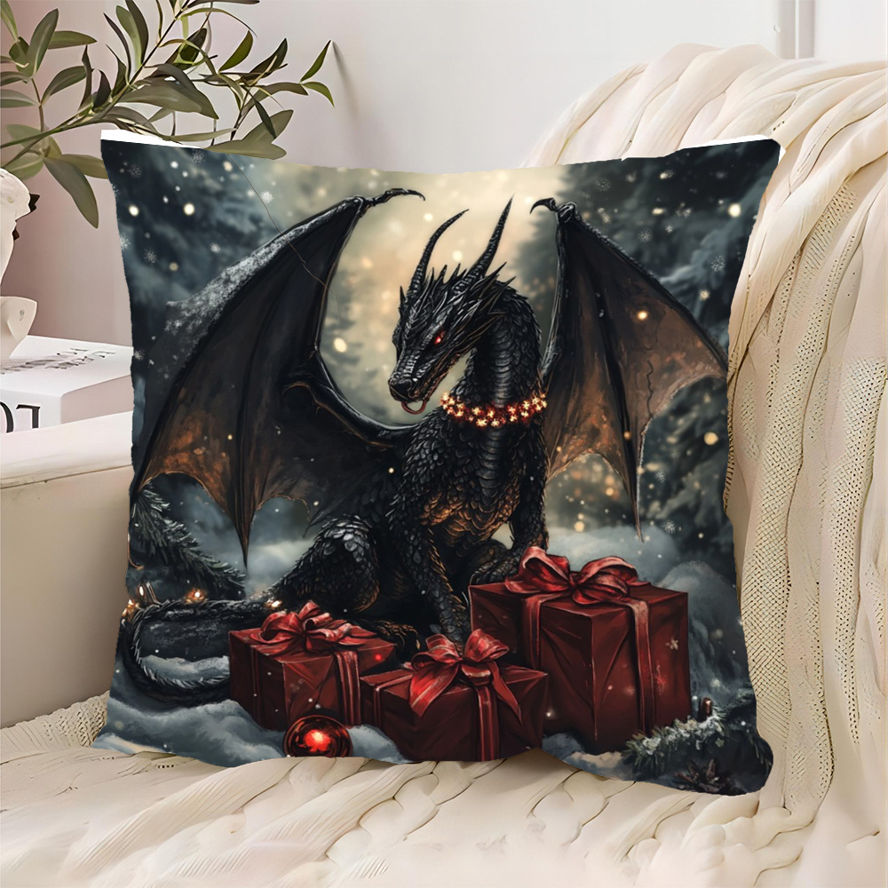 

1pc, Short Plush Decorative Pillow, 18inchx18inch, Merry Christmas, Suitable For Sofa, Living Room, Bedroom, Office Home Decoration, Without Pillow Core_caiai1863