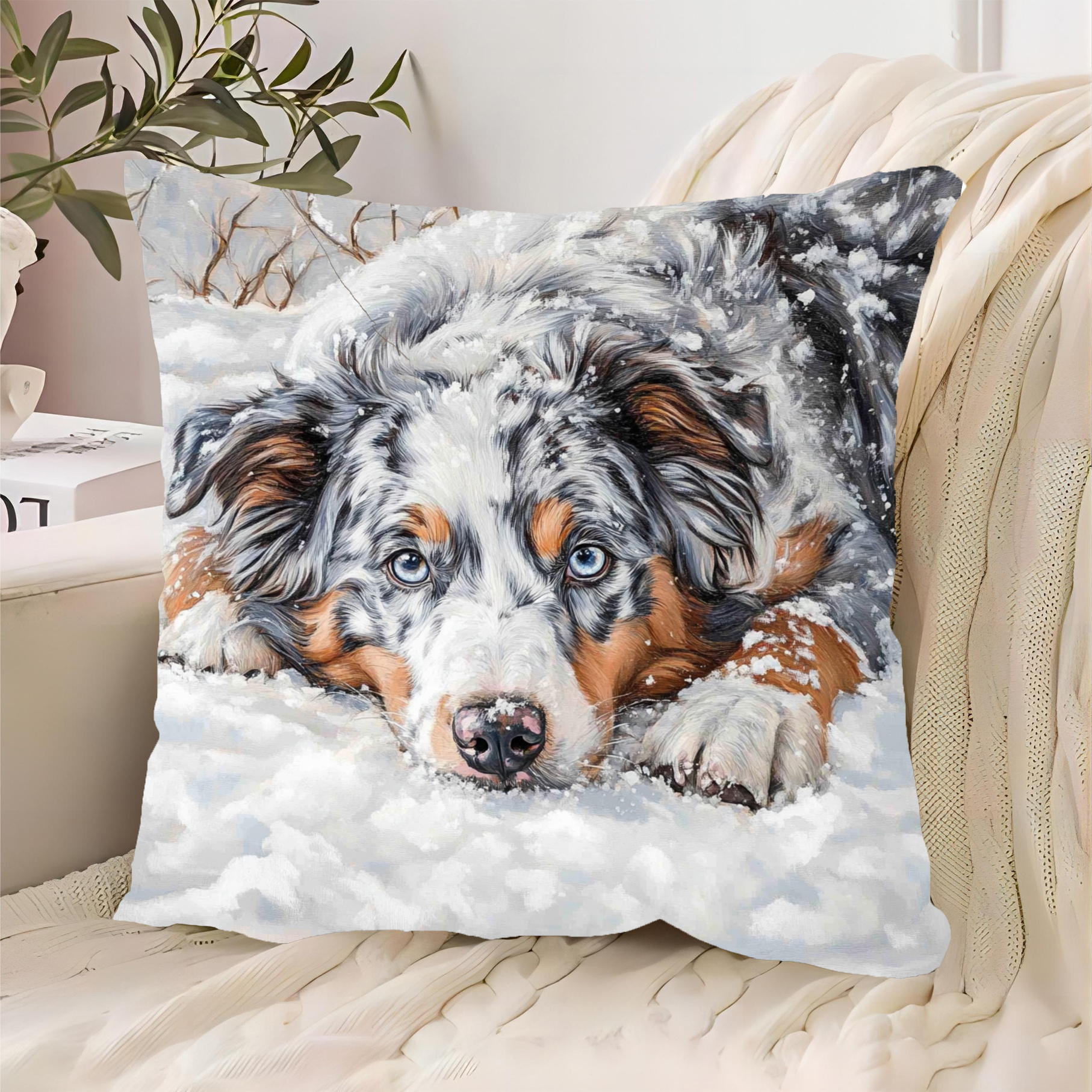 

1 housse de coussin chien de australien , 18x18 pouces, contemporain, courte en , lavable en , , décoration polyvalente , , le canapé, à coucher - chfyi3528