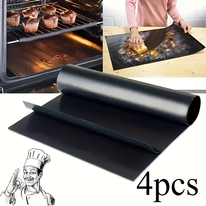 TEMU 1/2/4pcs, Oven Mat, Oven Liner For Bottom Of Oven, On-stick Reusable Oven Mat, Baking Mat, Bbq Mat, Bbq Accessories, Suitable For Electric Oven,