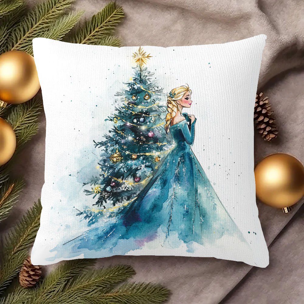 

1pc, 18x18 Inch Super Soft Short Plush Throw Pillow, Princess Christmas, Double Sided Printing, Home Decor, Room Decor (no Pillow )-2swdys102271