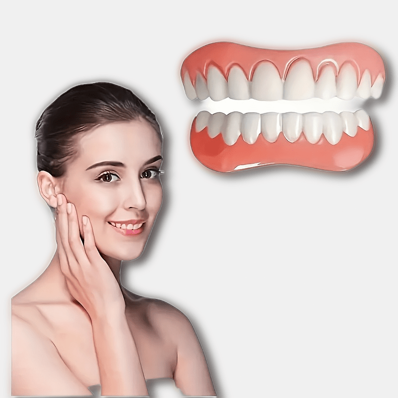 

Upper And Lower Teeth Dentures Denture Set - (2 Sets), And Natural Looking, Shape A , Suitable For All Tooth Shapes, Unisex, And Remove, Any .