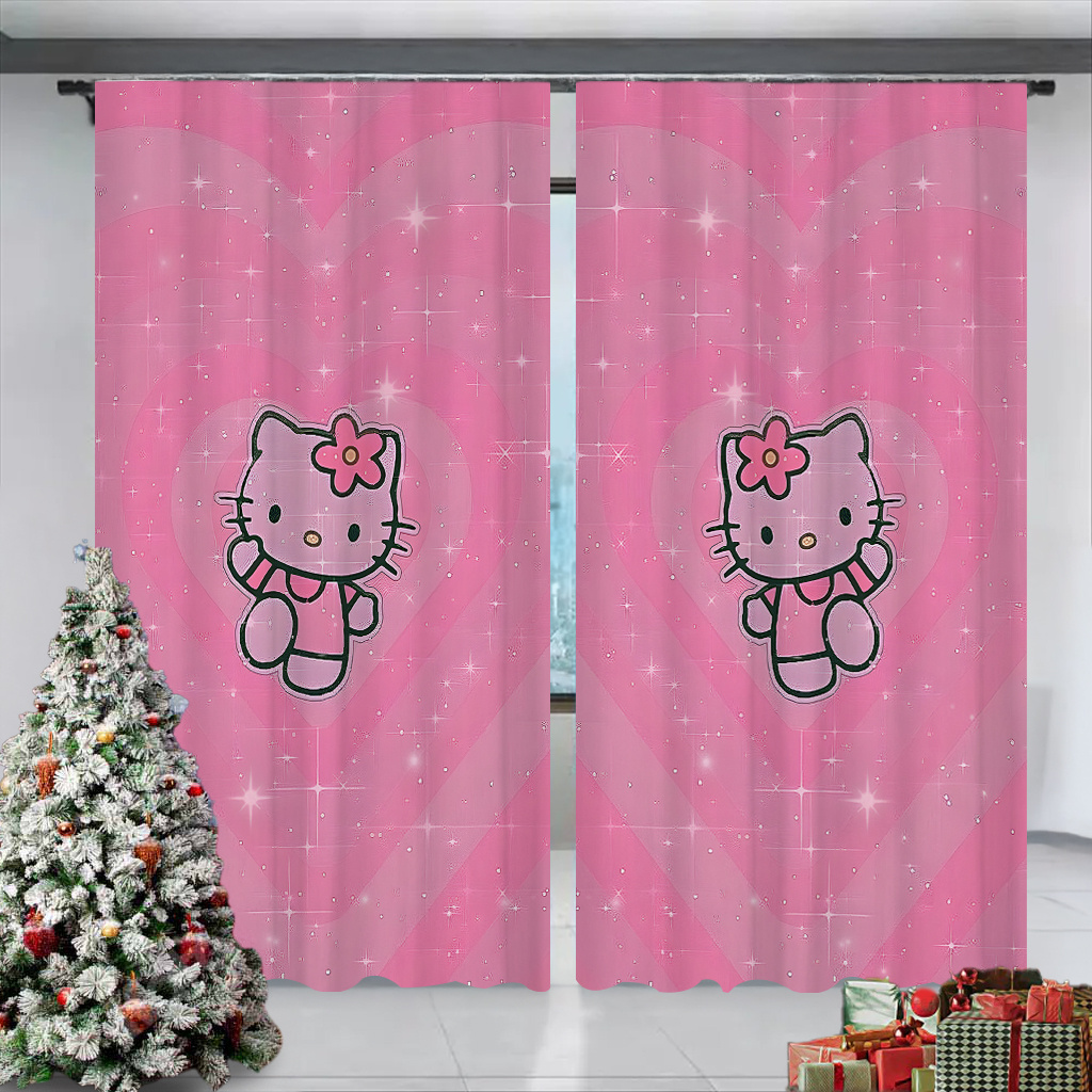 

Christmas 2pcs Curtain Set - Printed Doorway & Treatments, Rod For , , , & Study - Polyester