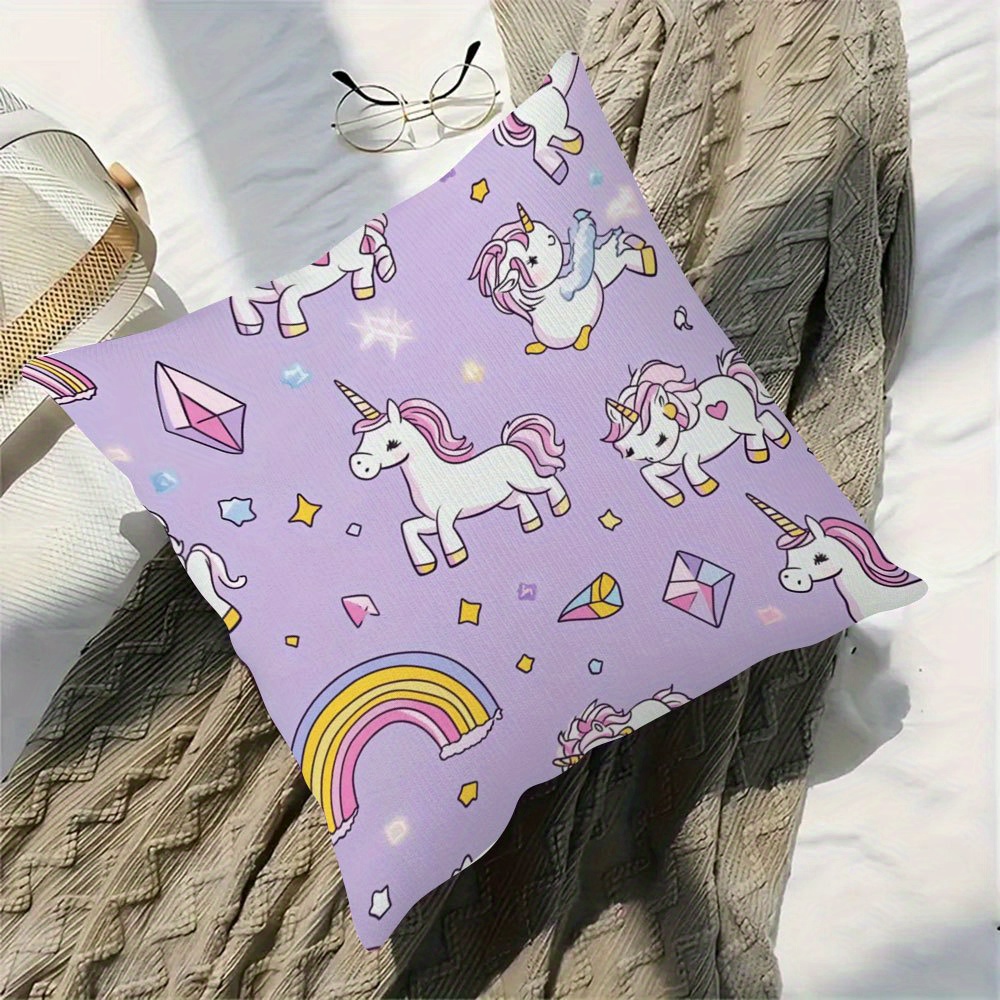soft fluffy unicorn pillow 18x18 inches easy Temu