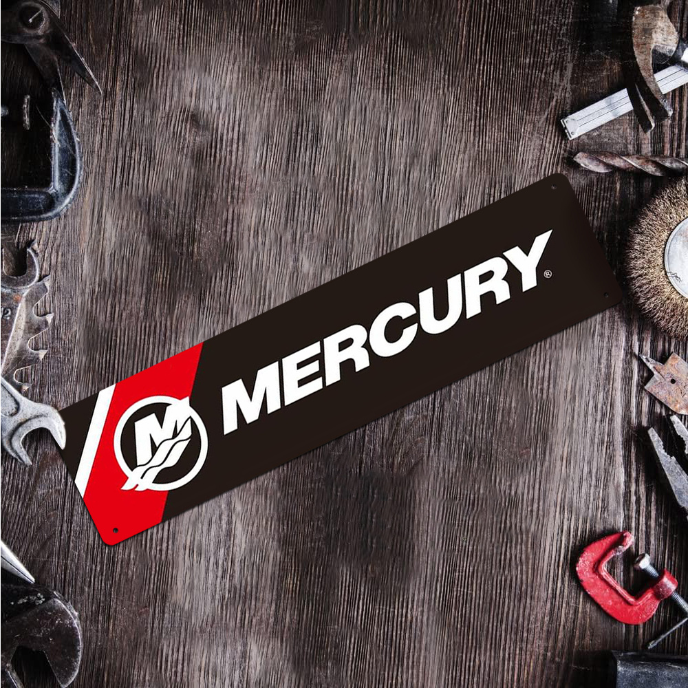 

1pc Mercury Aluminum Wall Sign, 4x16 Inch Multipurpose Uv-resistant & Waterproof Decorative Plaque For Home, Bar, Man Cave, Garage - English Text