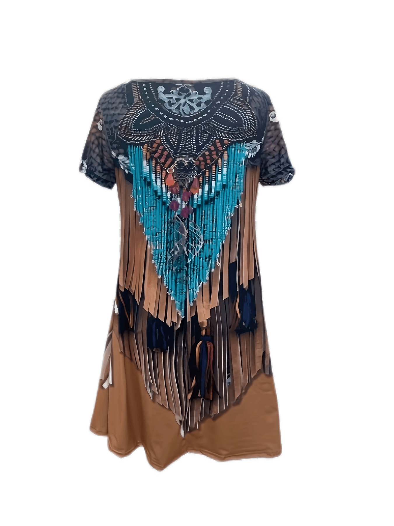 womens boho chic v neck dress bead details sleeveless - Temu