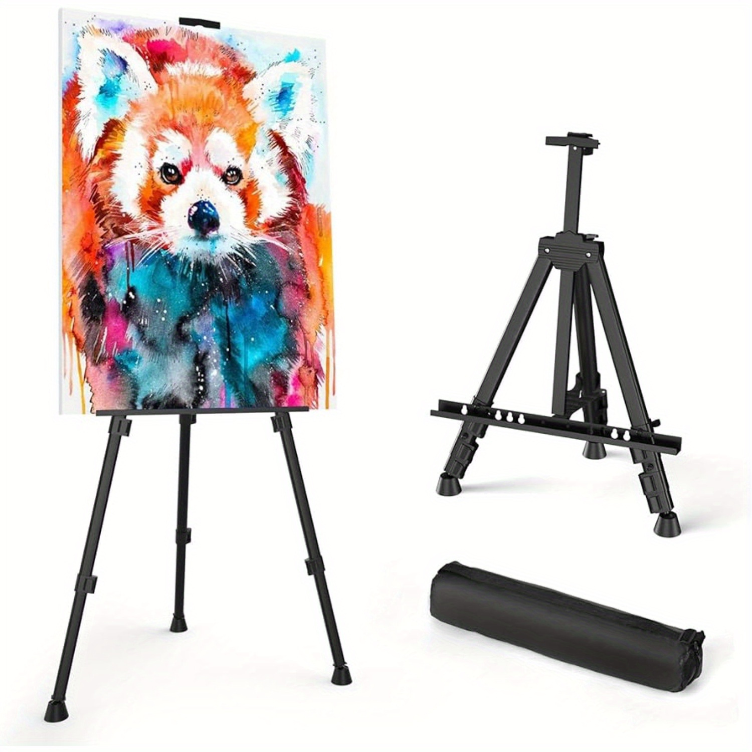 

Adjustable Iron Artist Easel - Portable Metal Display Stand For Desktop & , Includes Carry Bag, Extra Sturdy For Exhibitions & Painting Supplies