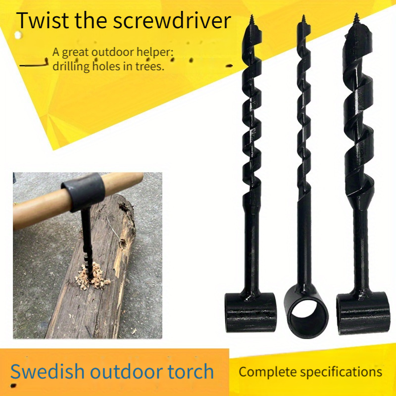 5pcs heavy duty hand drill bit set with drill all purpose metal drilling kit for tree wood board drilling outdoor survival   building hand kit for deep hole drilling compatible with Product details 11