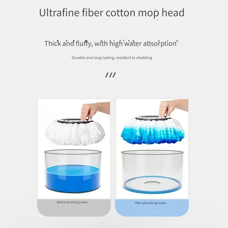 easy clean   spin mop set with large bucket hands free washing   dry wet floors ideal for kitchen bathroom living room extraction household floor cleaning details 3