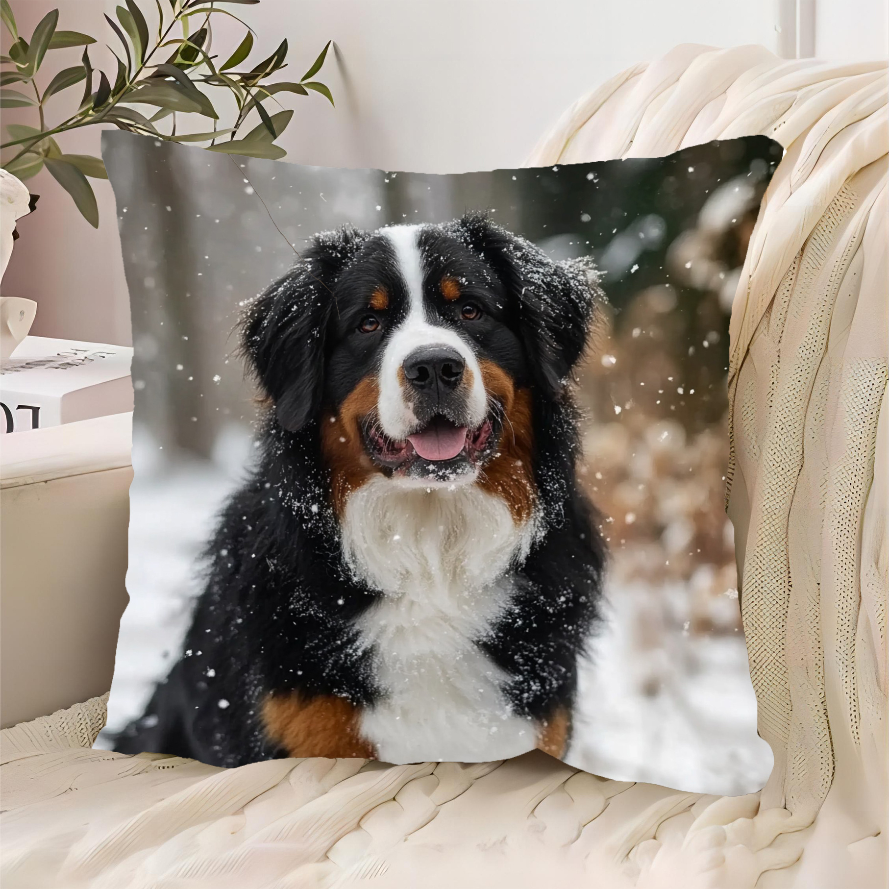 

1pc Dog , 18x18 , Contemporary , Washable, , Cushion For , , Sofa, Bedroom - Santa5790