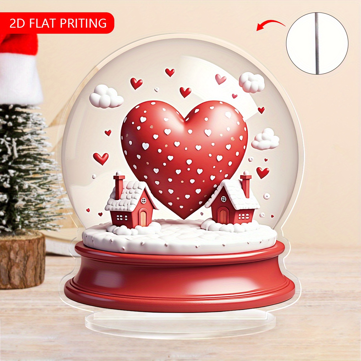 

Acrylic Snow Desk Decor With Design - Perfect Valentine's Day, Wedding & Anniversary Gift For Couples