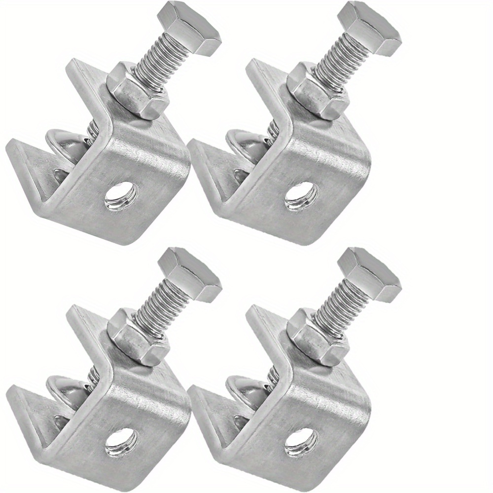 

4pcs Mini Tiger C-clamps - 304 Stainless Steel, Adjustable 20mm Size, For Woodworking & Diy Projects, , Silvery Color, For Home Improvement / Crafting Enthusiasts