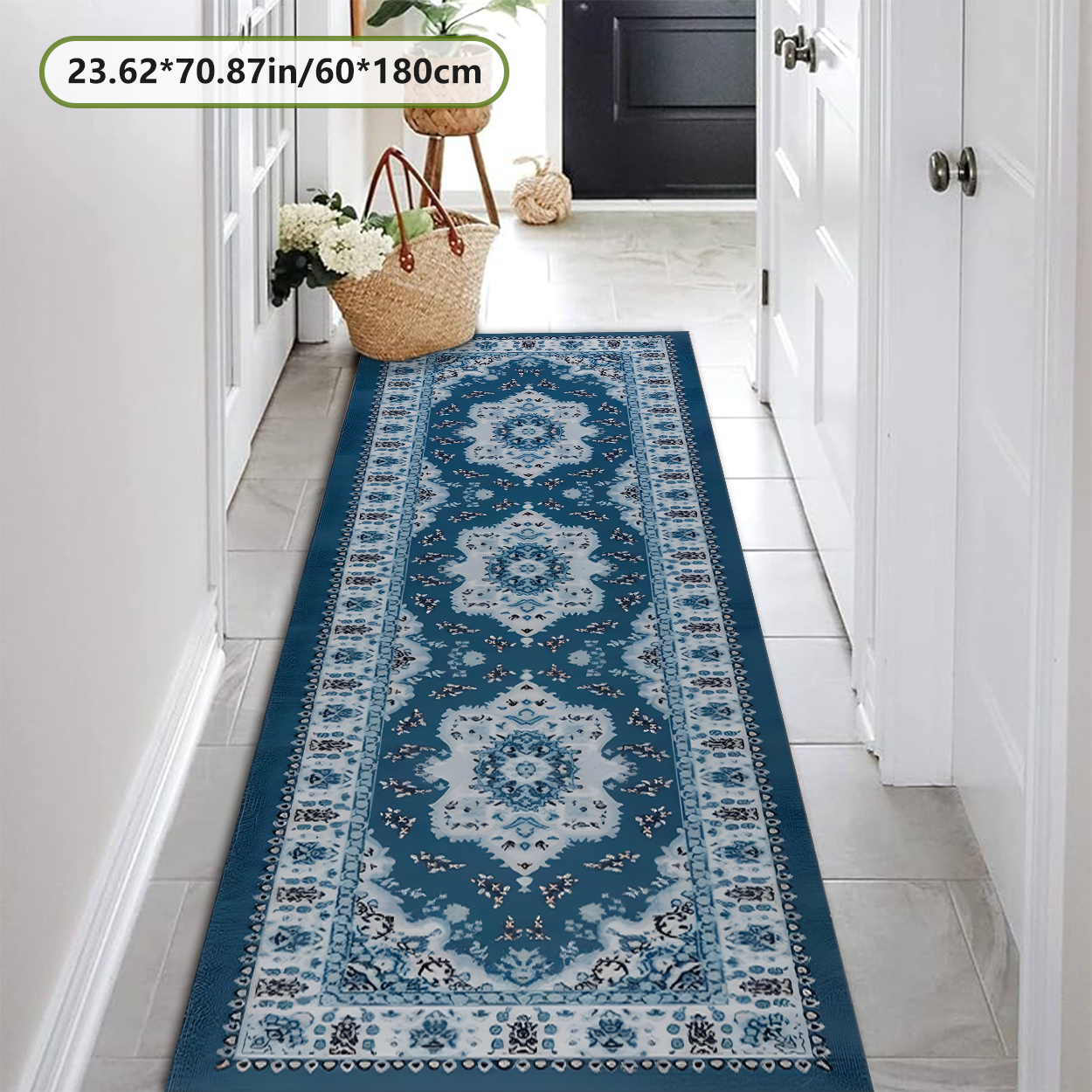 TEMU Golden Diamond Velvet   800g/mÂ² With Dot Plastic Backing New Release, Long Runner Rug Nordic Minimalist Bohemian Pattern Home Decor Holiday