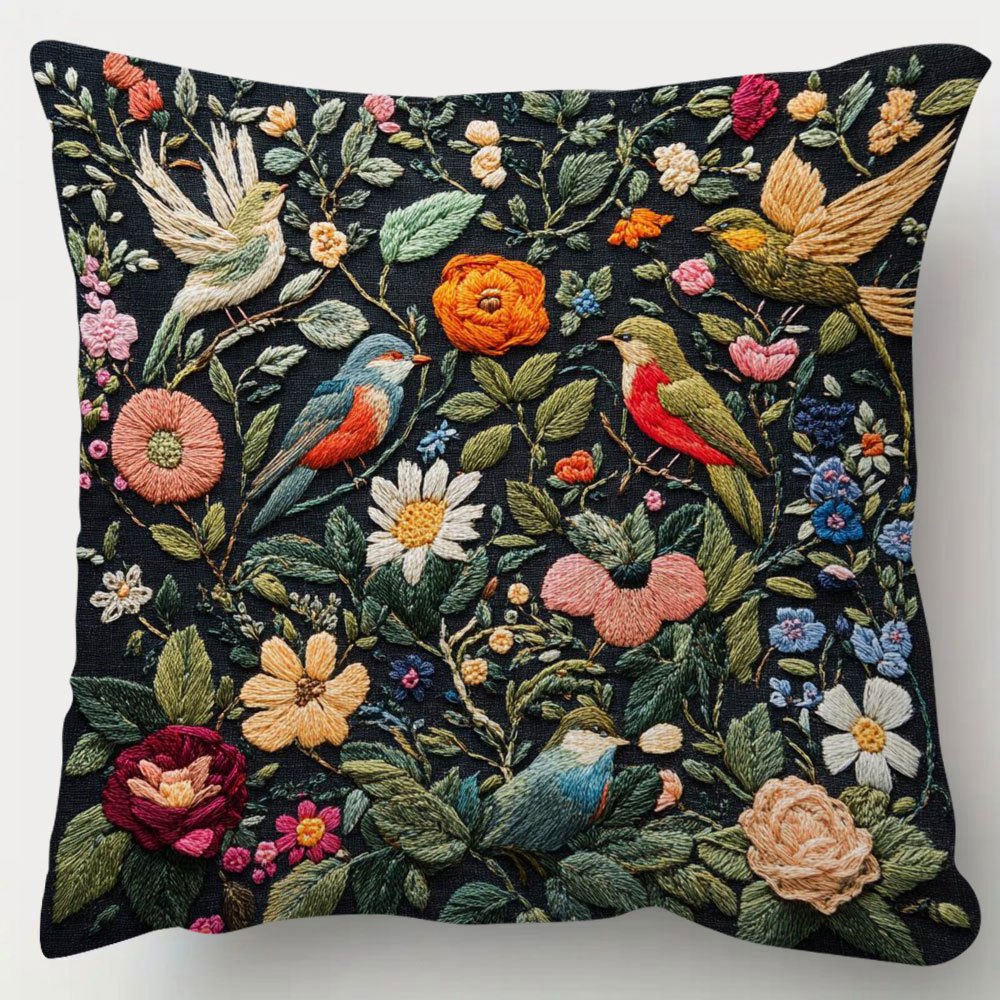 

1pc And Embroidery , 18x18 , Double-sided , Contemporary Zippered Cushion , Washable, No For Sofa, Bedroom,