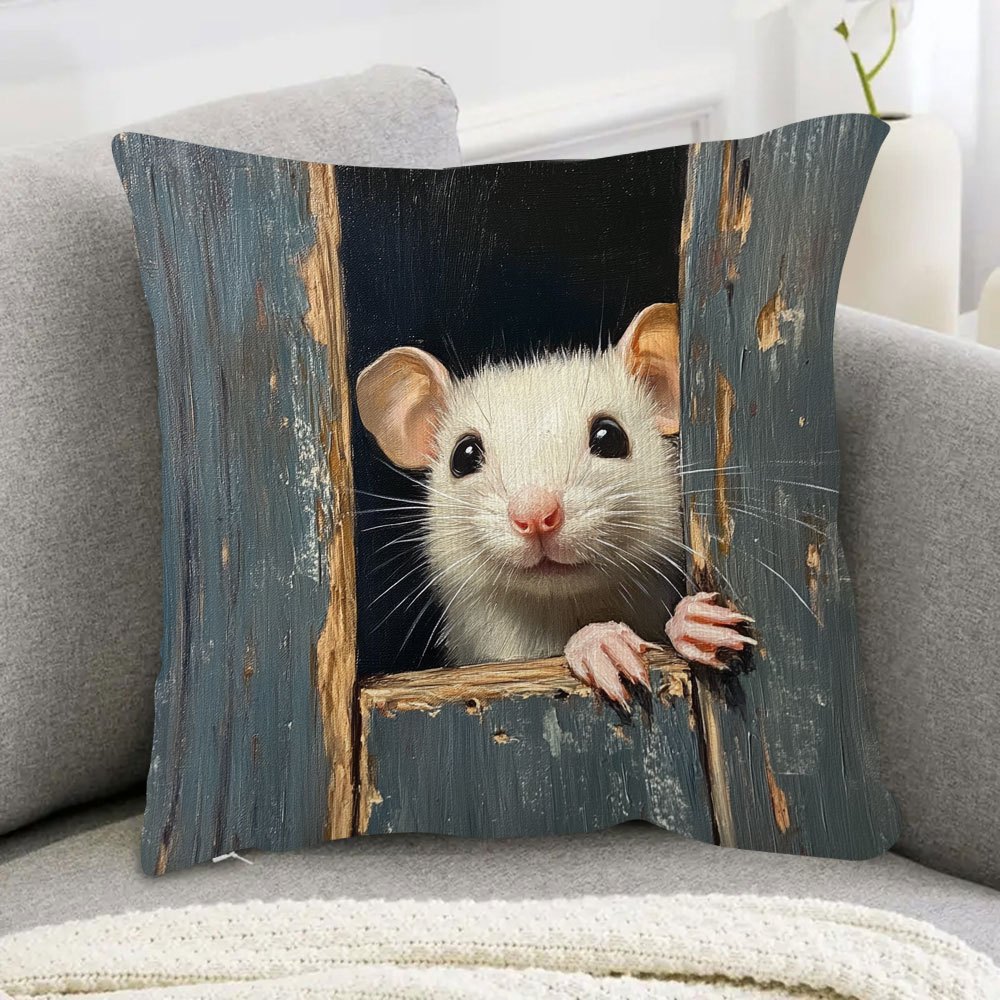 

Peeking Rat - , 18x18 - For Sofa & , Zip , ( Not Included)