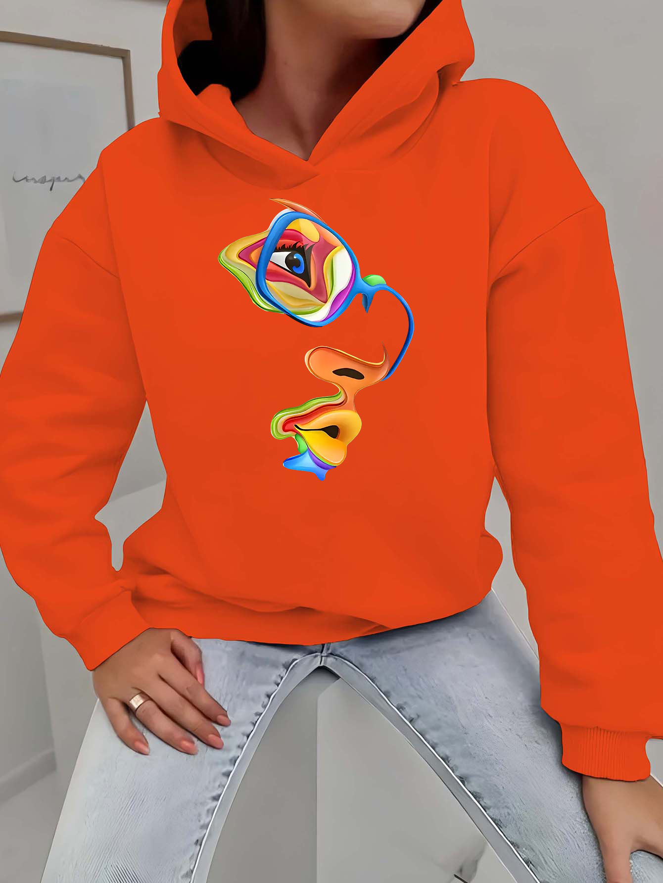 sudadera capucha casual mujer cómoda moda adecuada deportes Temu - Main Image