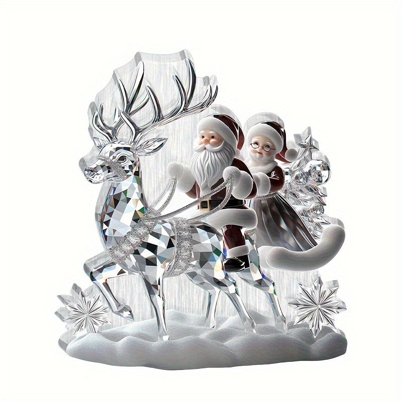 

2d Flat 1pc Christmas Santa Claus And 2d Acrylic Figurines Desk Ornaments Birthday And Graduation Gift Multifunctional Home Decor No Power Required