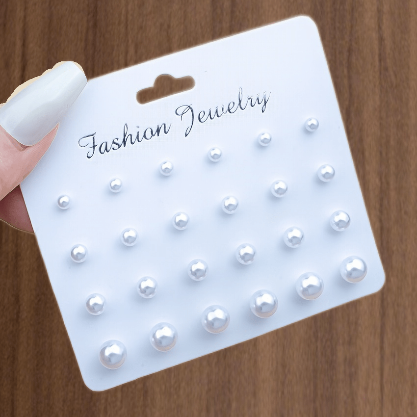 12 pairs set european and american   trend all match white imitation pearl 4cm 8cm pearl   high end niche ins womens earrings earrings set