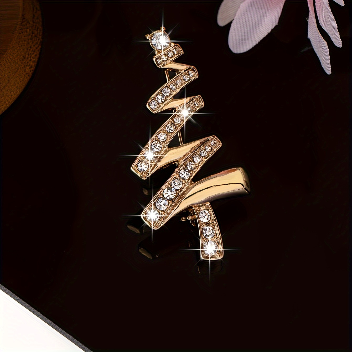 TEMU 1pc Christmas Tree Inlaid With Rhinestones, Elegant And Luxurious Christmas Gift, Holiday Gift