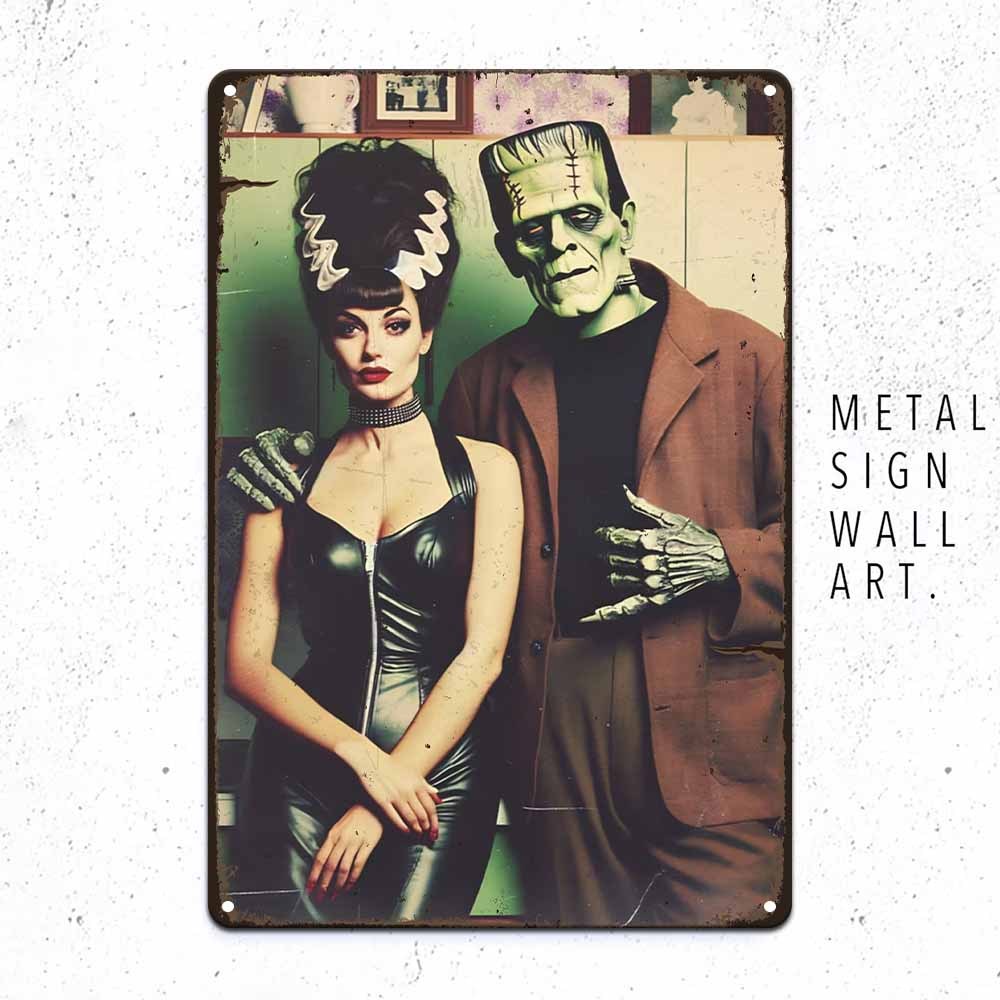 

1pc Spooky 's Aluminum Yard Sign, 8x12in Wall Hanging Decor For Halloween, Horror Fans, Home Theater - Multipurpose Gothic Art, Water & Resistant, English Language