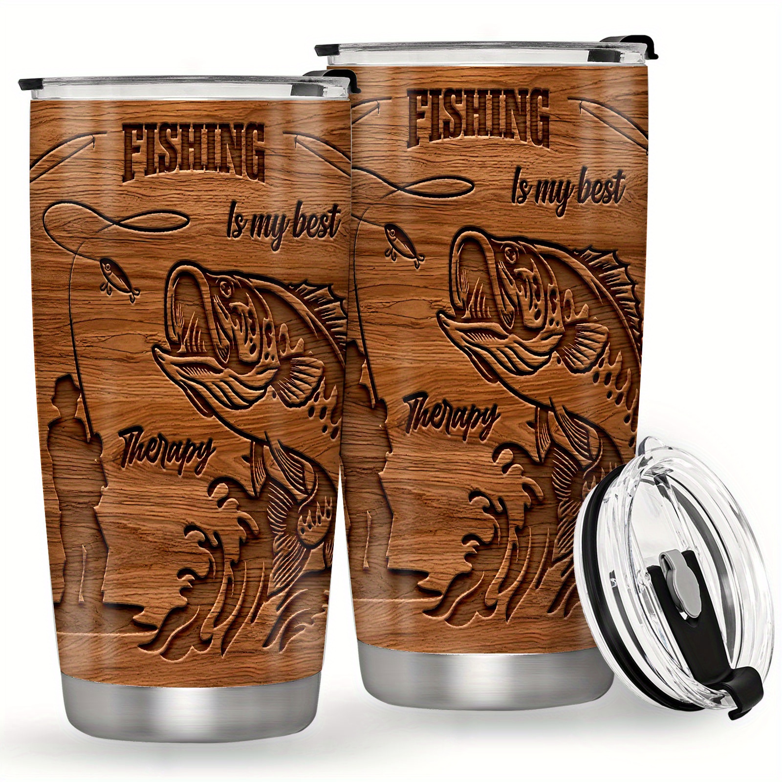 

20oz Stainless Steel Fishing - Double-walled Insulated, Leakproof Mug For Men & - Perfect Gift For , Dad, Husband On Father's Day, Christmas, Birthdays, Best For Christmas, Thanksgiving