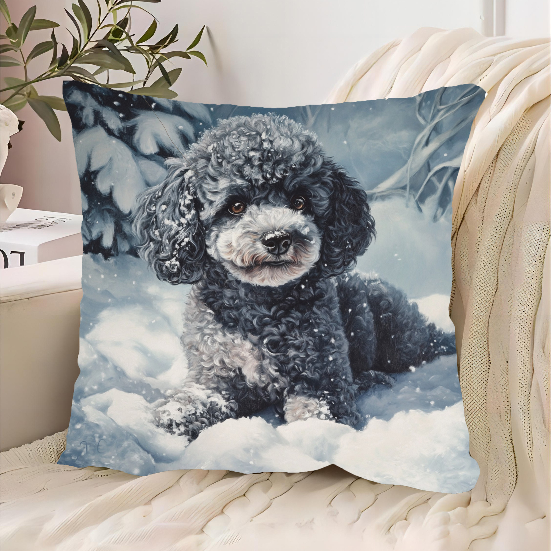

1pc Dog , 18x18 , , , , , Polyester, Decorative For Types