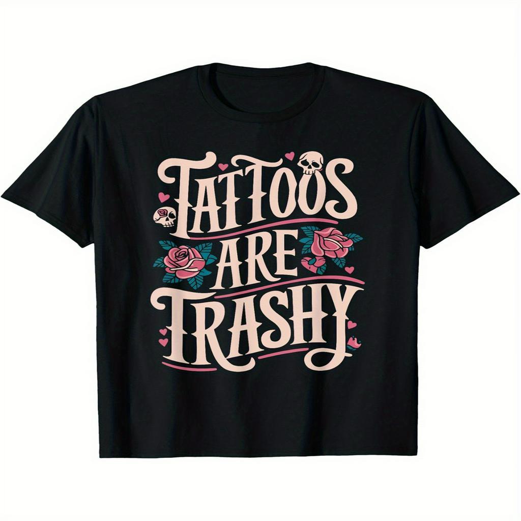 

Off-shoulder T-shirt Unique 'tattoos Are ' - , Summer Tee