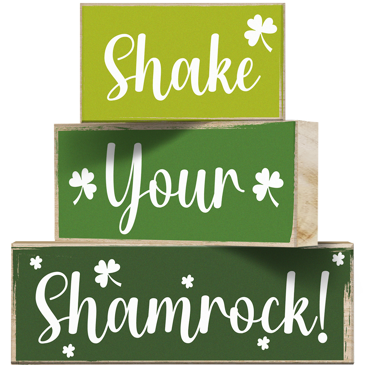 

Classic Wooden Shamrock Decorative Sign Set, Tabletop Plaque, Ideal For 's Day, Christmas, Halloween, Thanksgiving, Valentine's Day Gifts, For Kitchen, Living Room, Bedroom, Multipurpose Home Decor