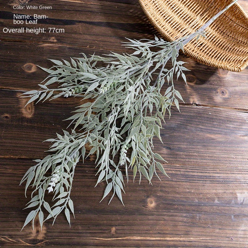 3pcs Set Of Artificial Flowers, Bamboo Leaves, And Eucalyptus Foliage