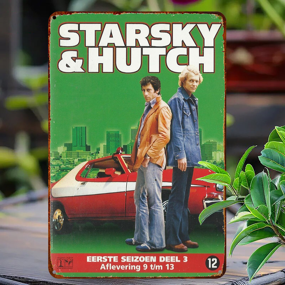 

1pc Starsky & Hutch Vintage Plaque Métallique - Décoration Murale Rétro en Aluminium pour Maison, Bar, Café - Imperméable et Anti-poussière - Cadeau Unique