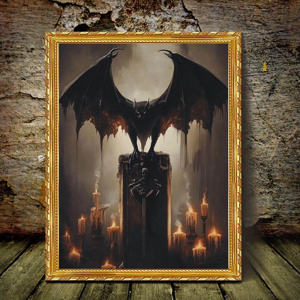TEMU Halloween Bat Art Frame, 8x15 - For , Haunted Decor & Parties, Ready To , For Decor