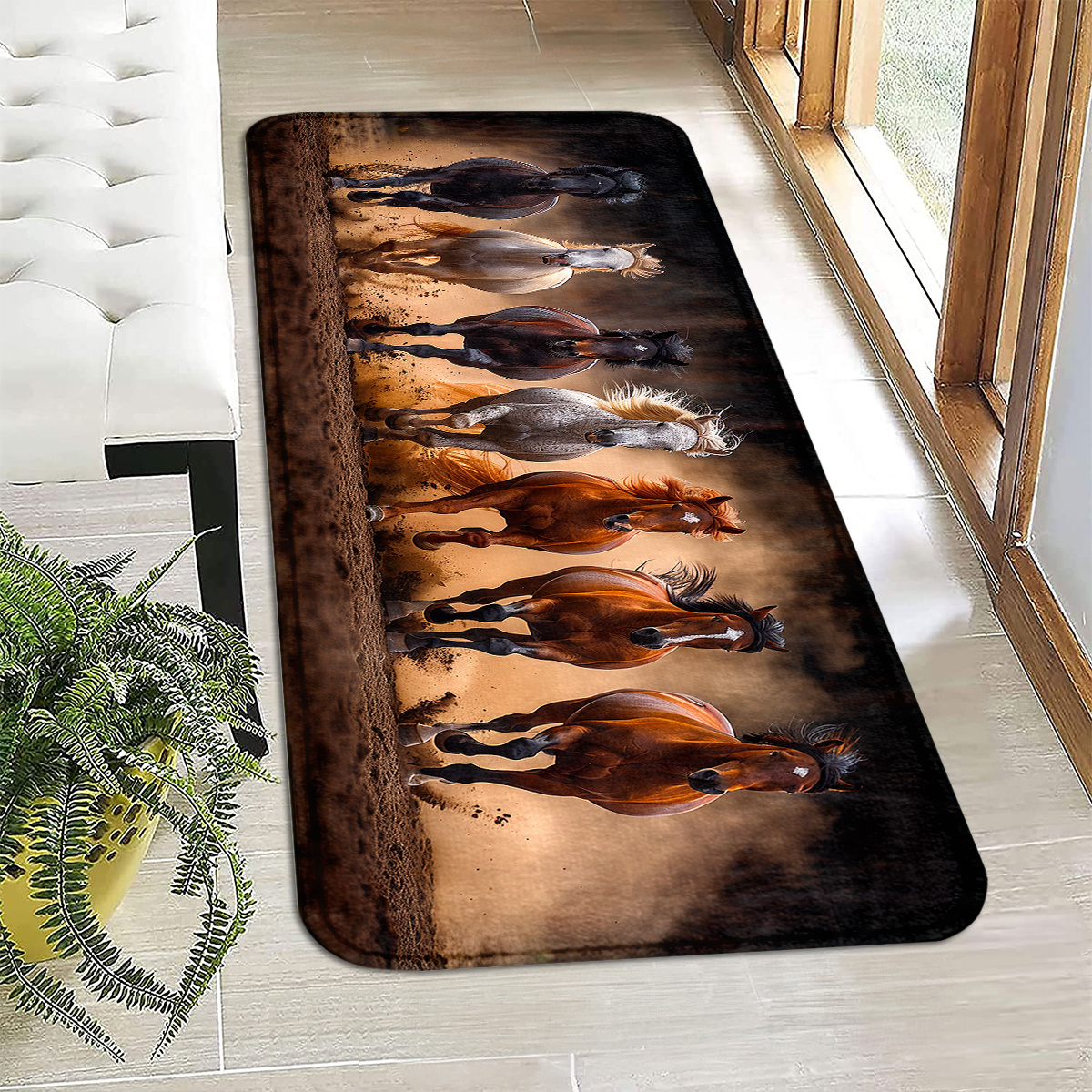 TEMU 1/2pcs Horse-themed Doormat, A Soft And Delicate Welcome Mat And Easy To Clean. Of Good Quality And Suitable For Use As A Doormat, Kitchen Mat,