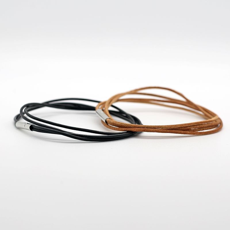 

1pc Style Unisex Leather Wrap Bracelet, Minimalist Double With Metal Clasp, Ideal For Couples Or Birthday Gift
