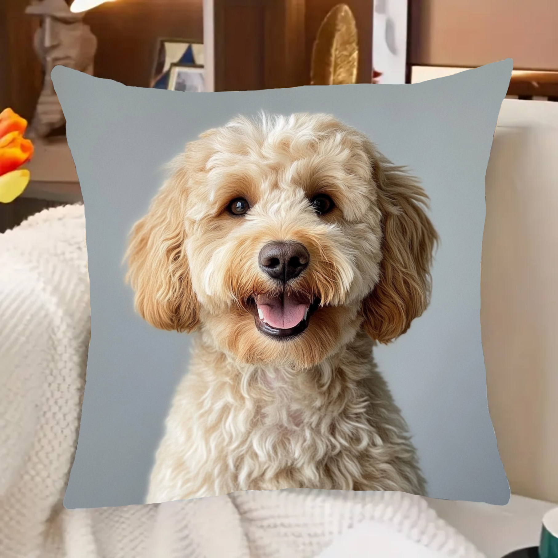 

1pc Dog , 18x18 , , , , , Polyester, Decorative For , , Decor - Types ( Not Included)