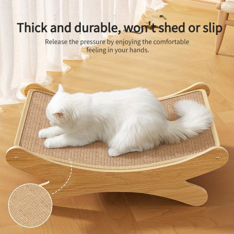 

Sisal Cat Scratching Lounge Sofa, Large Hairless Care Couch With Integrated Play Mat, For Cats