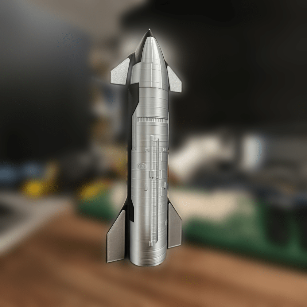 

Starship 1:200 Scale 3d Printed Model - Precision Handmade, Silvery Rocket Replica For Décor Valentine's Day Gift A 's Gift