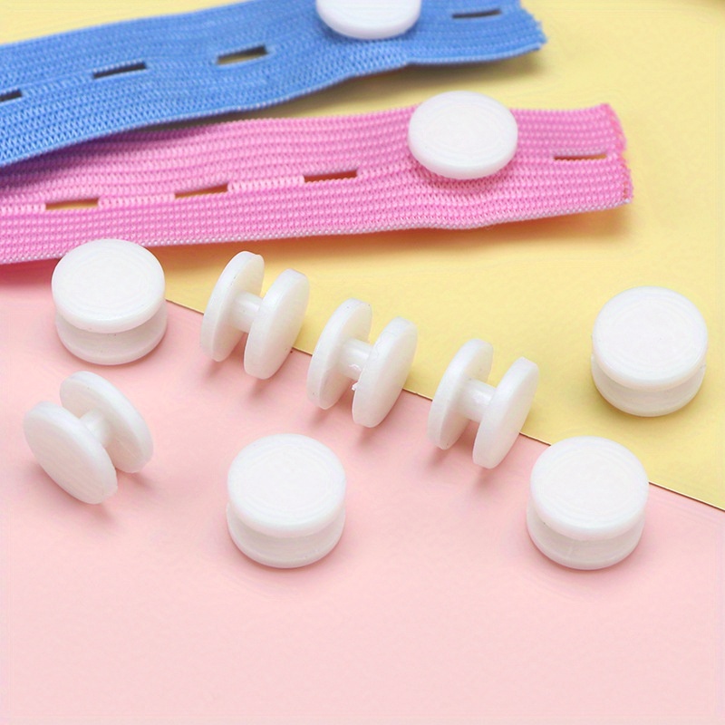 

30-pack/-pack White Plastic Sliders, Double-sided Band Fasteners For Clothing And Quilts, Snap Buckles For Connecting Fixed Hole Bands ( Bands Not Included)