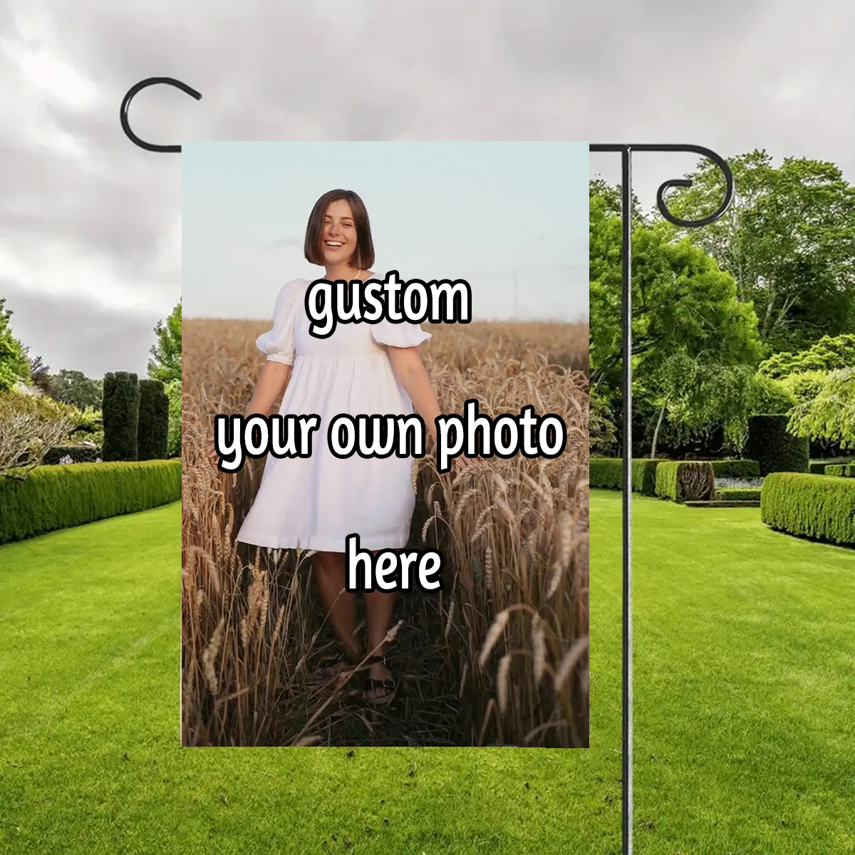 TEMU A Personalized Selfie Garden Flag, Suitable For Valentine's Day, Christmas, Thanksgiving, Prom Photos, Family Portraits, Custom Gifts, New Year