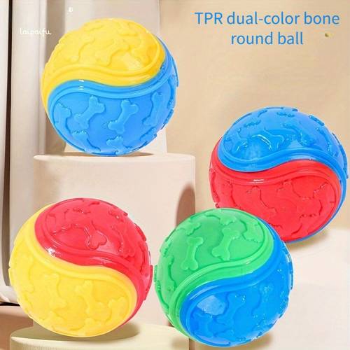 item picture 3 and 6 pet toys two shaped c type balls tpr squeaky balls durable chew toys for puppies without battery