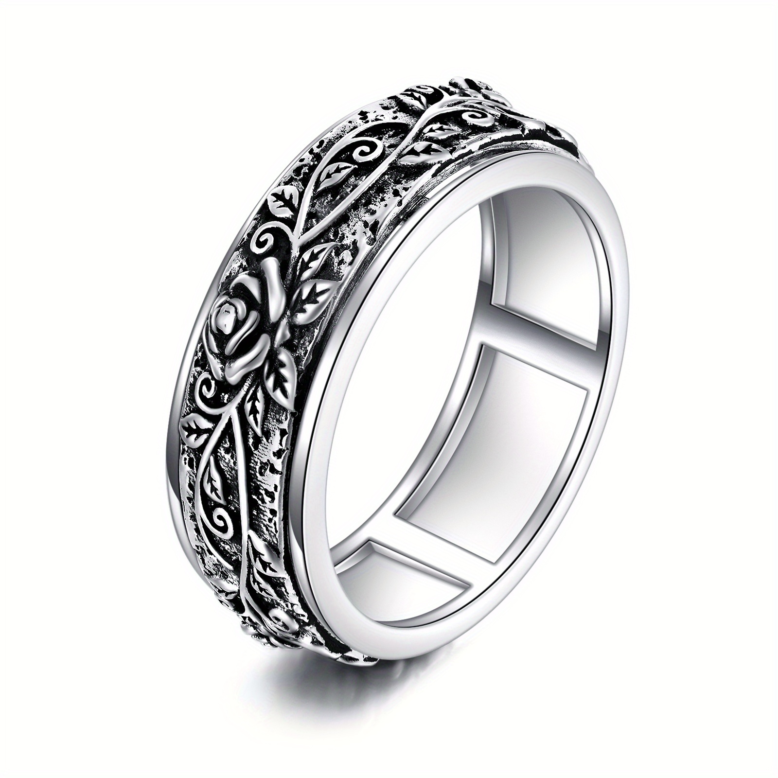   spinner ring 925 sterling silvery   ring anxiety jewelry gift for women men Product details 1
