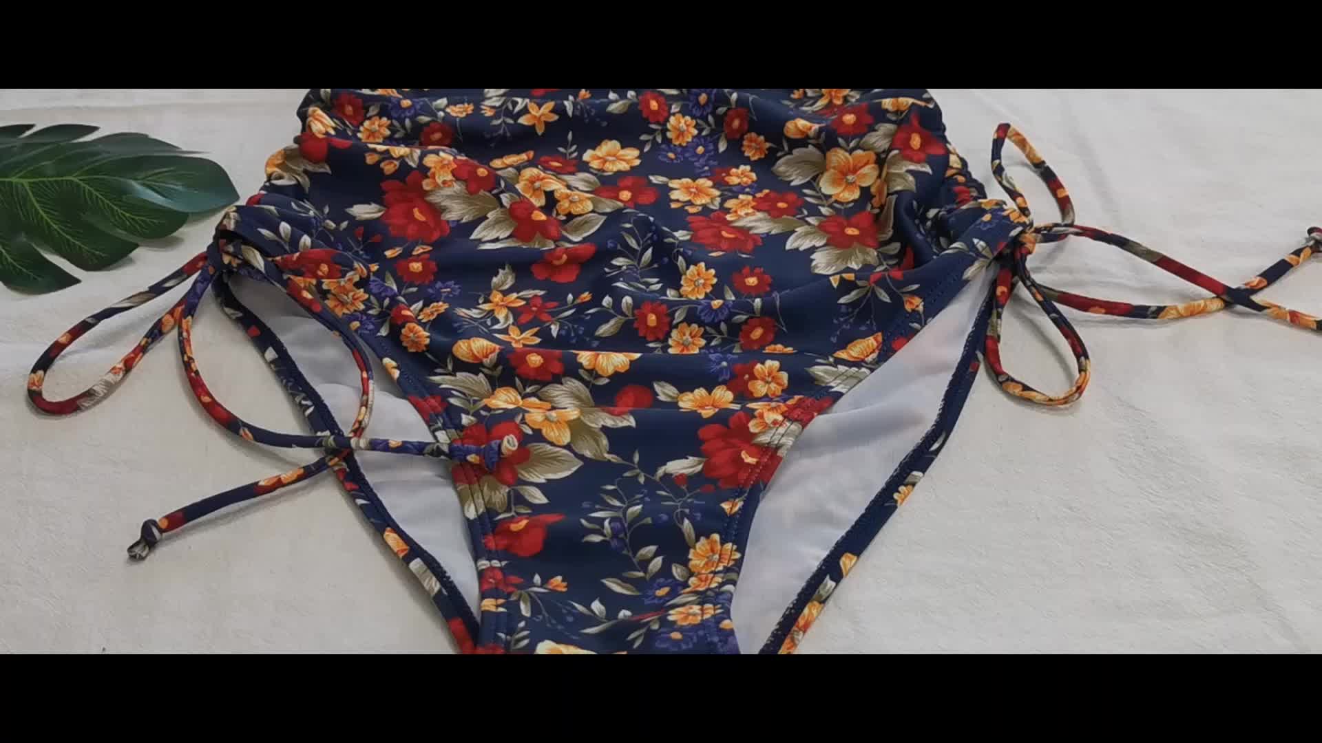 Men's Floral Print Swimsuit Bikini Briefs Adjustable - Temu Canada