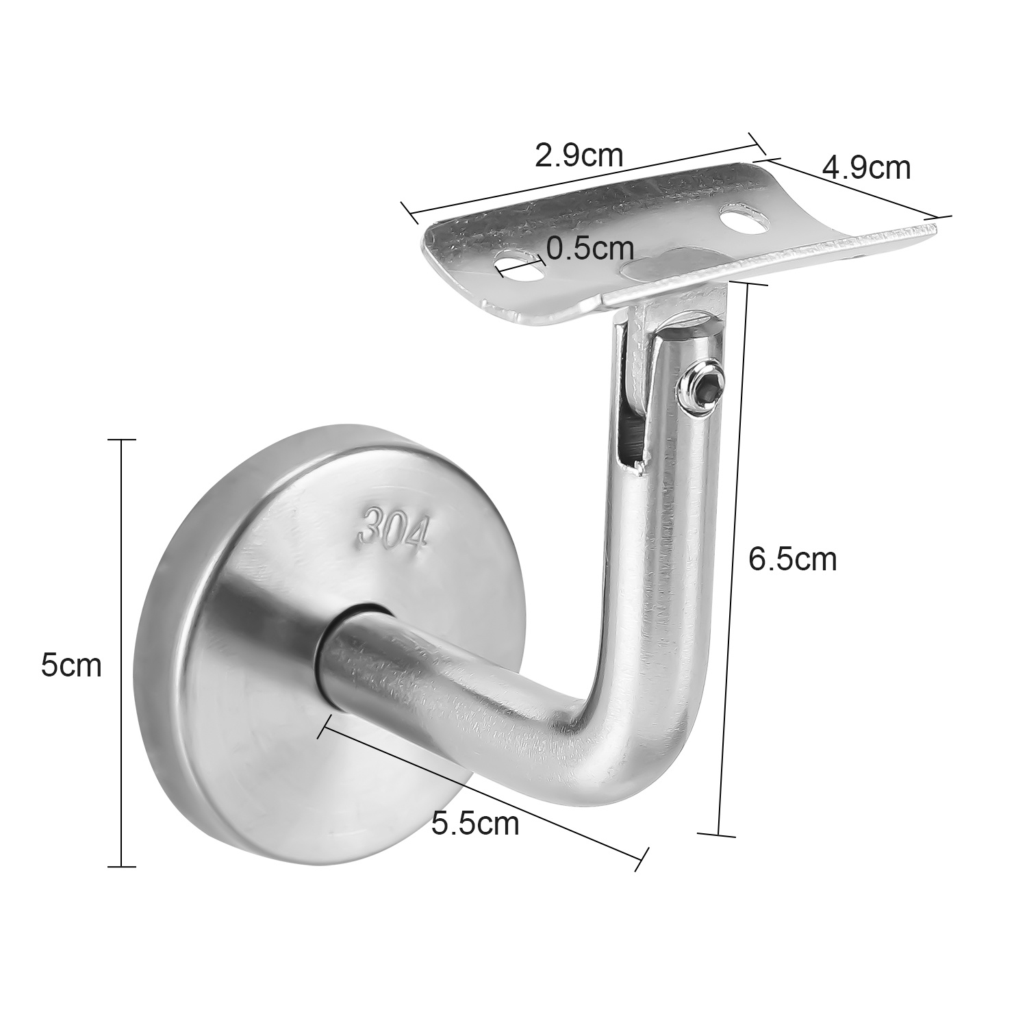 Image of 5-pack Stainless Steel Handrail Bracket - Wall Mount For Railings, Sturdy & Durable, , Versatile For Stairs, Patios &
