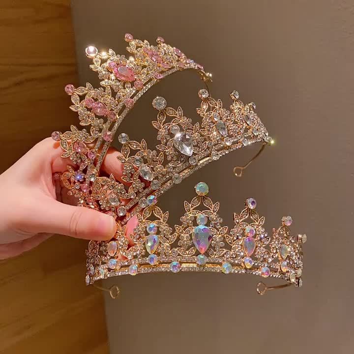 Rhinestone Bridal Crown Headpiece, Elegant Tiara