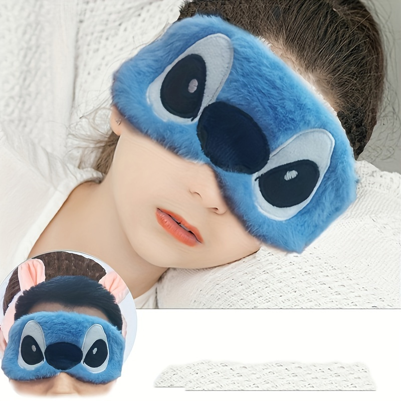 

Soft Plush Cartoon Eye Mask - Cozy Knit, All-season Comfort For Naps & Casual Attire, Stylish Accessory For Teens 15+